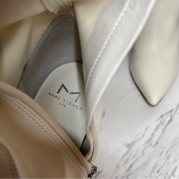 Marc Fisher Garalyn Pointy Toe White Boot 7M - Picture 13 of 16